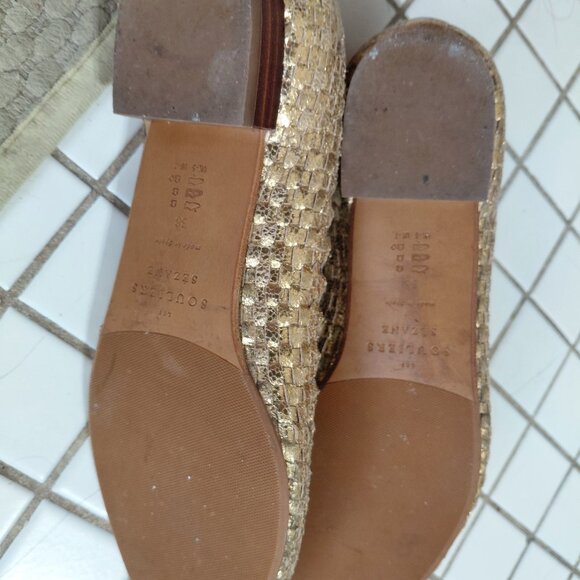 Sezane Anya Low Ballerinas in smooth braided gold // size 7 - Picture 3 of 4